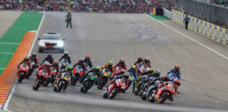 The start of the MotoGP race at Motorland Aragon. Photo courtesy of Michelin,
