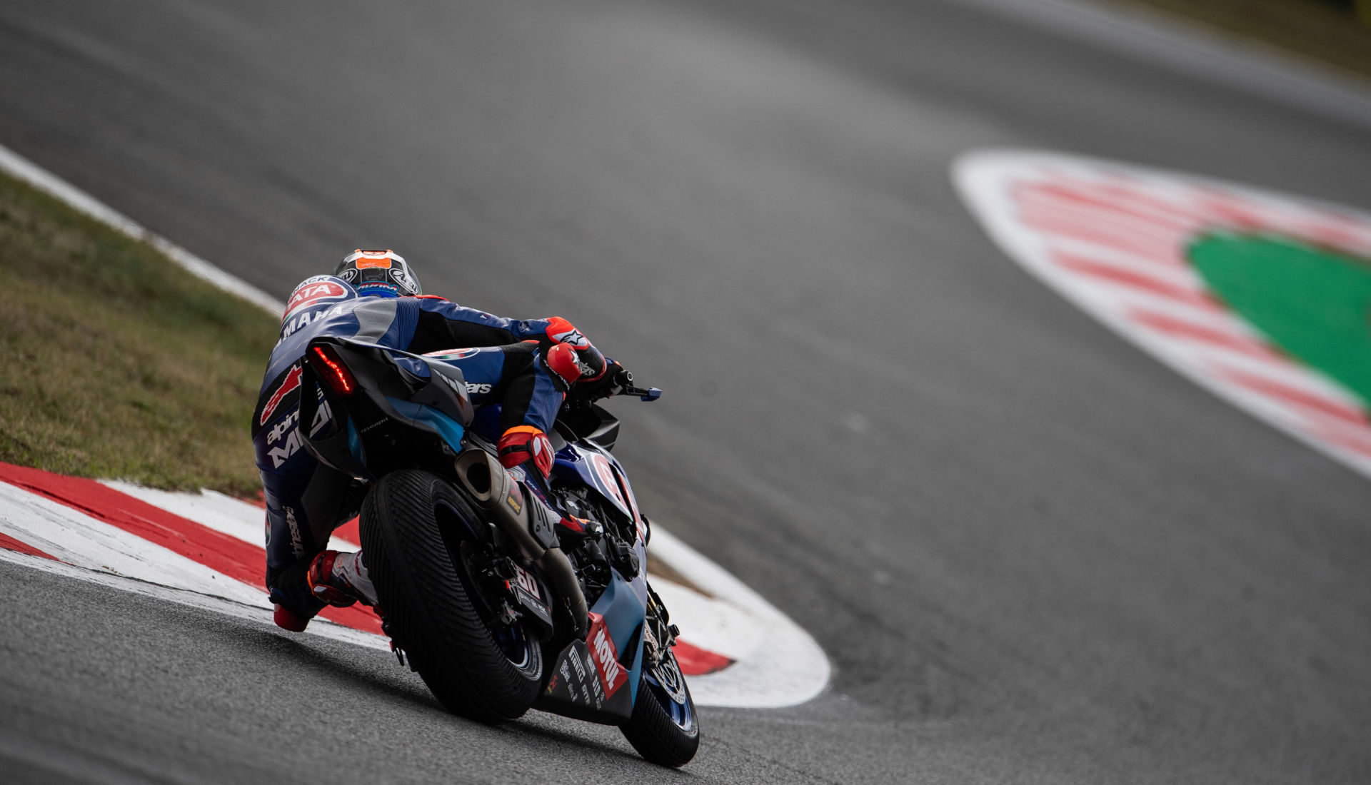 Michael van der Mark (60) riding in wet conditions at Magny-Cours. Photo courtesy of Yamaha.