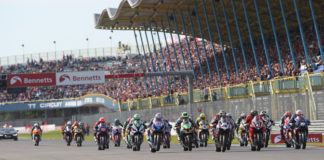 The start of a British Superbike race at Assen. Photo courtesy of MotorSport Vision Racing.