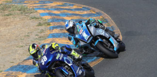 Kris Turner (38), as seen fighting with Chris Parrish (1) during the Twins Cup race at Sonoma Raceway. Photo by Brian J. Nelson.
