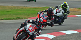 WERA racers Aaron Ascher (312), Nicholas Ciling (50), and Sahar Zvik (161) during a previous event at Auto Club Speedway. Photo by Caliphotography.com.