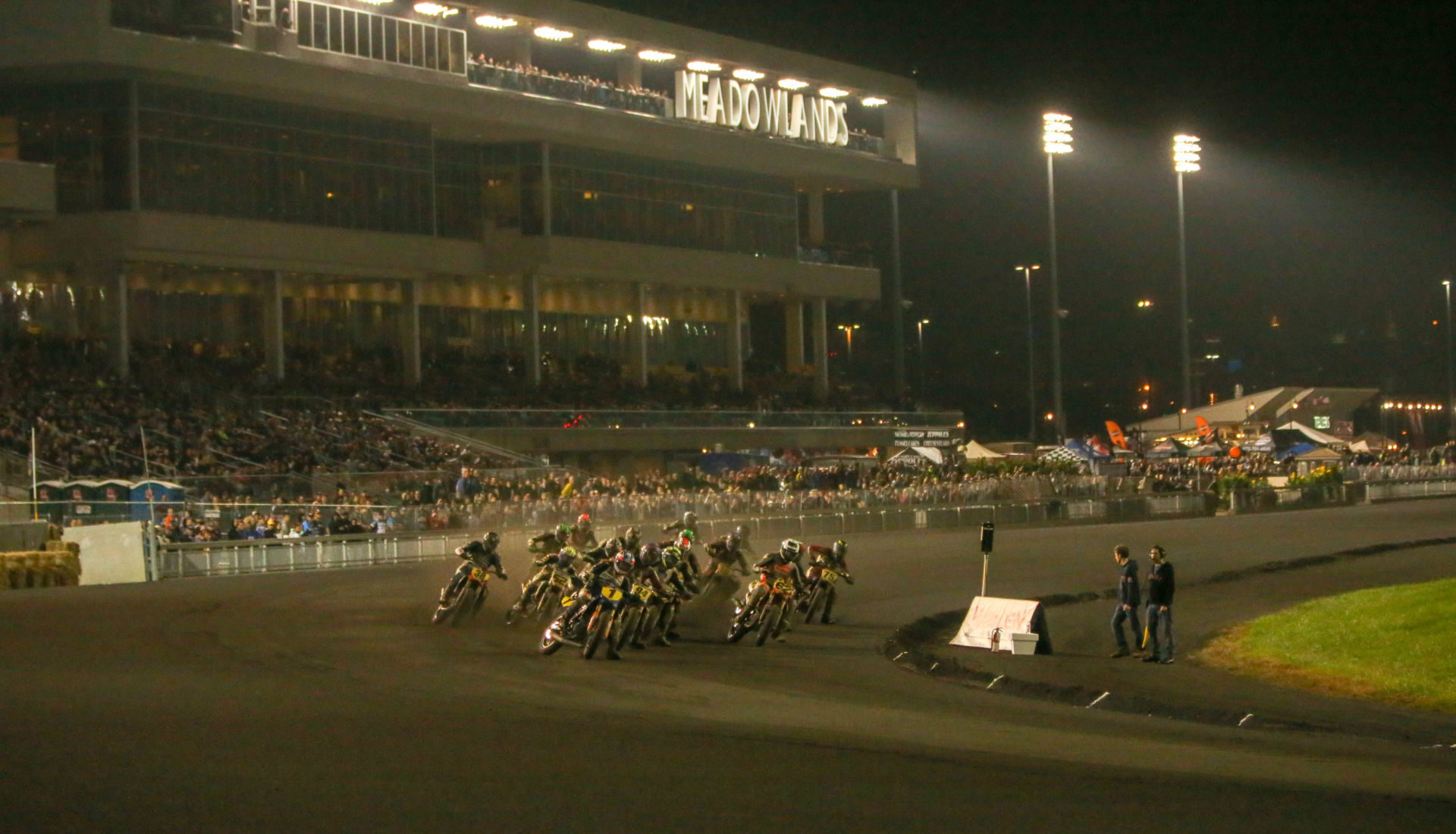 American Flat Track action at the Meadowlands Mile in 2018. Photo by Scott Hunter, courtesy of AFT.