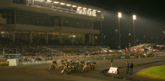 American Flat Track action at the Meadowlands Mile in 2018. Photo by Scott Hunter, courtesy of AFT.