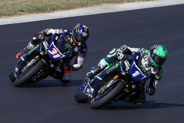 Cameron Beaubier (1), the 2019 and four-time MotoAmerica Superbike Champion, and his teammate Garrett Gerloff (31). Photo by Brian J. Nelson.