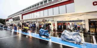 World Endurance: Bol d’Or 24-Hours Paused Due To Severe Weather World Endurance racebikes under covers on pit lane at the Bol d'Or 24-Hours race in France.