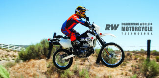 As Rob Silva demonstrates, the Suzuki DR-Z400S has enough suspension travel to handle jumps likely to be encountered on a dual-sport ride, but it’s not meant to clear Supercross triple-jumps! Photo by David Swarts.