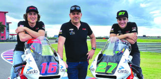 American Racing Moto2’s Team Owner Eitan Butbul: “Luck Sometimes Surprises You…” Eitan Butbul with American Racing Moto2 riders Joe Roberts (16) and Iker Lecuona (27). Butbul stepped in to help manage - but soon had to bail out - the financially strapped team, and is now the sole owner.