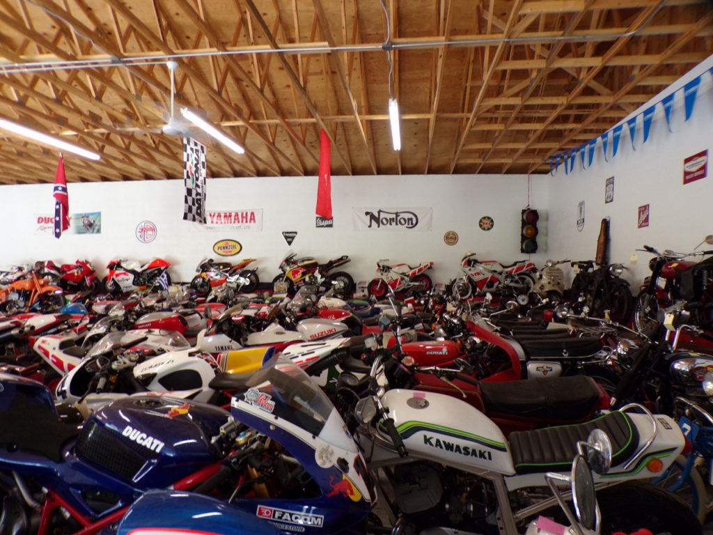  Part of Charlie Mavros’ extensive motorcycle collection.