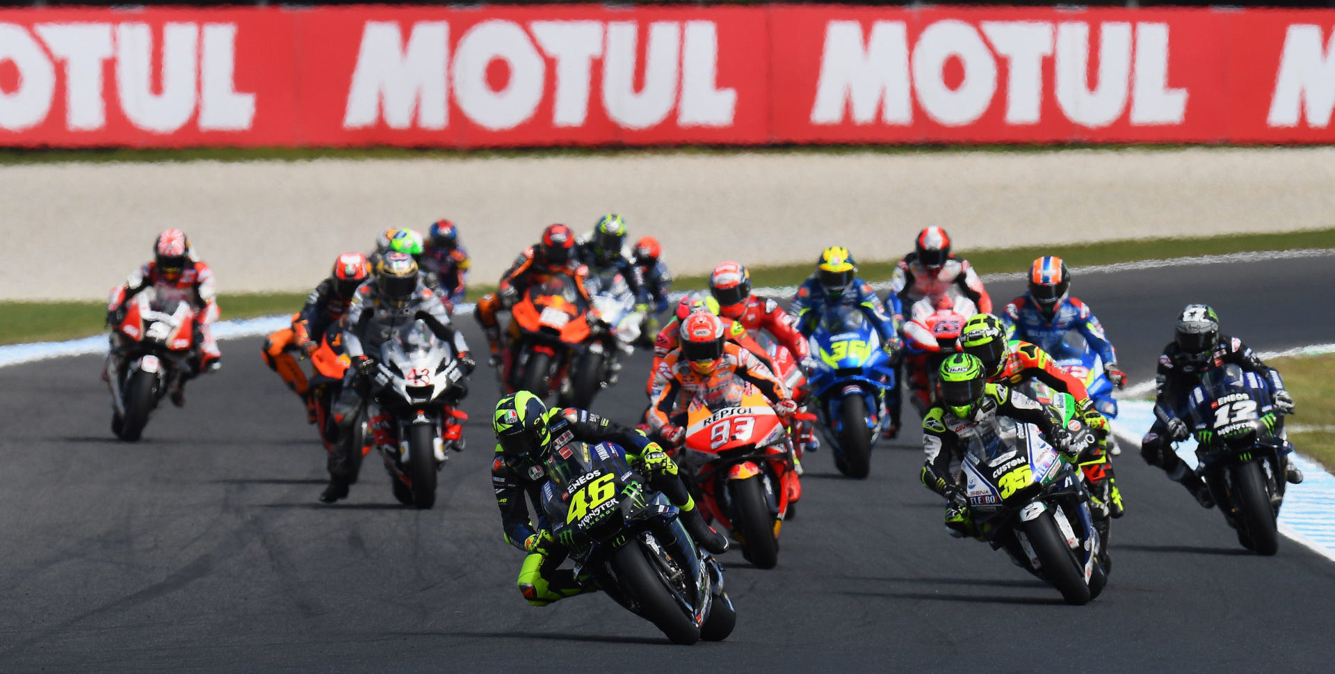 The start of the MotoGP race at Phillip Island. Photo courtesy of Michelin.