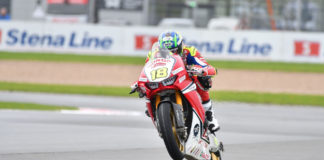 British Superbike: Andrew Irwin Quickest In Mixed Conditions During Free Practice At Donington Park Andrew Irwin (18). Photo courtesy of MotorSport Vision Racing.