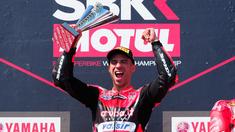 Marco Melandri opened the 2018 Superbike World Championship with a double victory at Phillip Island. Photo courtesy of Dorna WorldSBK Press Office.