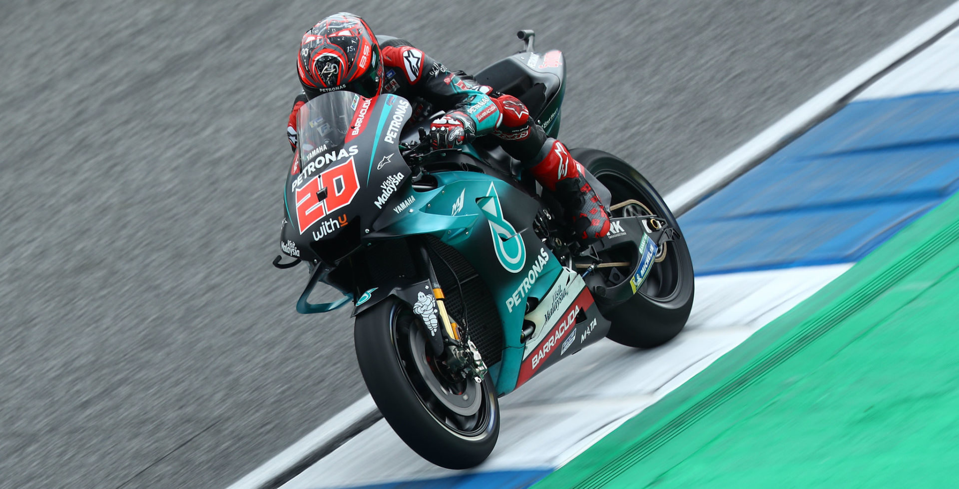 Fabio Quartararo (20) in action in Thailand.