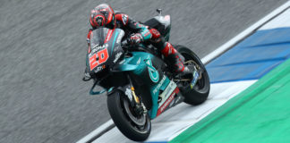 Fabio Quartararo (20) in action in Thailand.