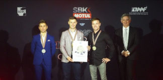 World Superbike: Awards Handed Out In Qatar 2019 FIM Superbike World Champion Jonathan Rea (second from left) with Championship runner-up Alvaro Bautista (far left), third-place Championship finisher Alex Lowes (second from right), and FIM Board Member Jos Driessen (far right). Photo courtesy of Dorna WorldSBK Press Office.