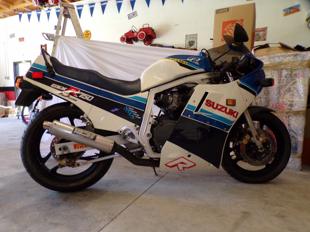 The late Charlie Mavros’ collection includes many Suzuki GSX-R sportbikes including many different models, different generations, and in all states of tune from lightly modified originals to racebikes to one-off customs.