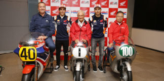(From left) Freddie Spencer, Marc Marquez, Jim Redman, Jorge Lorenzo, and Kunimitsu Takahashi. Photo courtesy of Dorna.