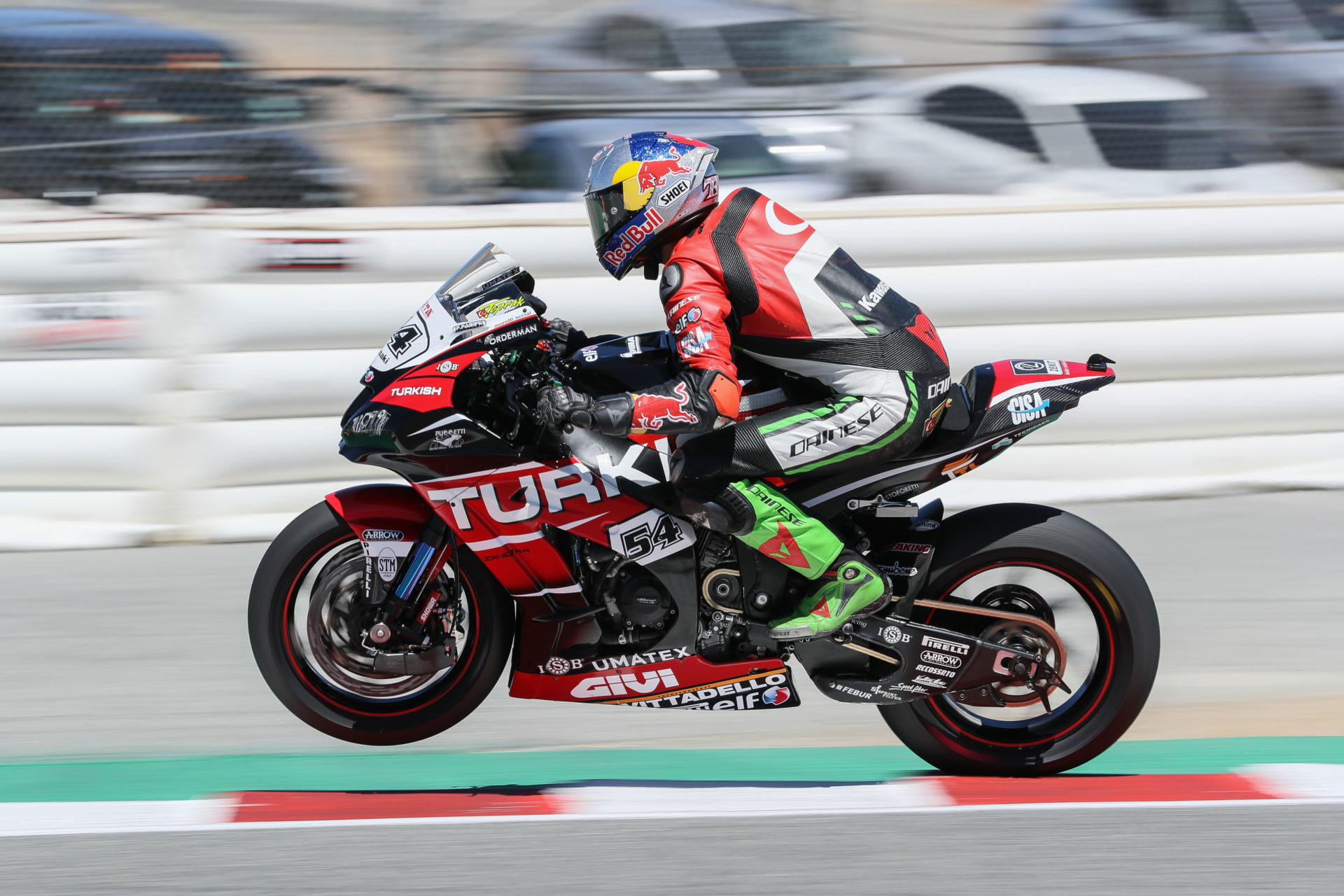 Toprak Razgatlioglu (54), as seen at Laguna Seca. Photo by Brian J. Nelson.