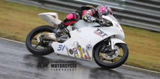 Kayla Yaakov (31), age 12, in action on her Honda NSF250R Friday at Barber Motorsports Park. Photo by Brian J. Nelson.
