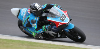 Chris Parrish (128) won two WERA National races Sunday at Barber Motorsports Park. Photo by Brian J. Nelson.