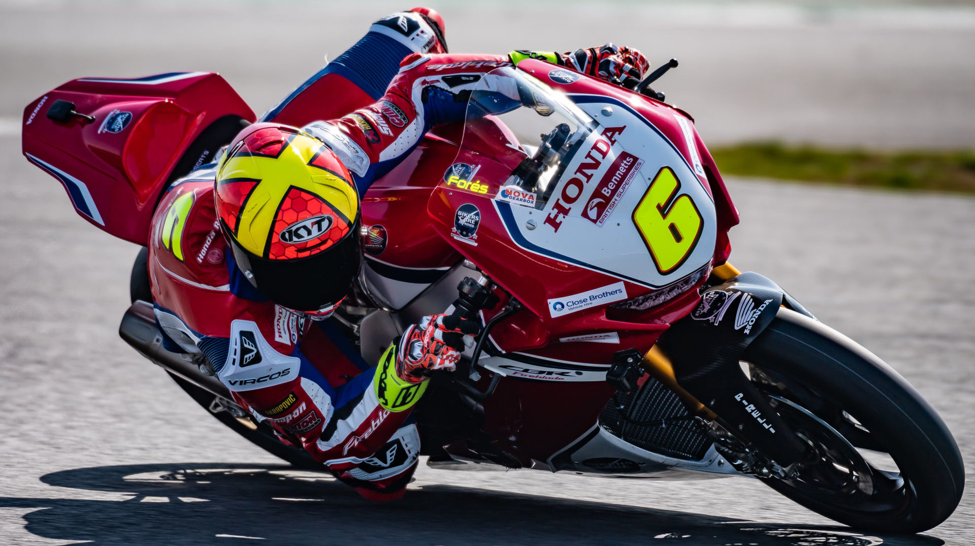 Xavi Fores (6) rode for the Honda UK factory team in the 2019 British Superbike Championship. Photo by Barry Clay.
