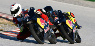 Action from the 2018 Red Bull MotoGP Rookies Cup selection event. Photo courtesy of Red Bull.