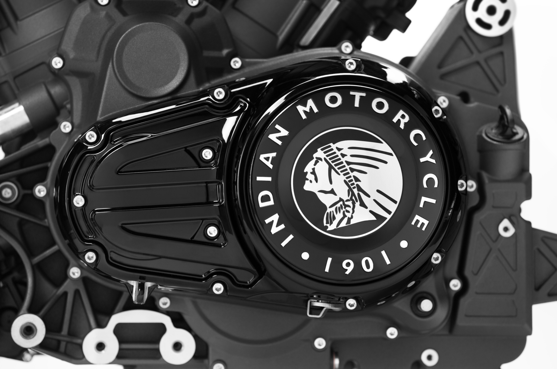 The case cover of Indian Motorcycle's new PowerPlus V-Twin engine. Photo courtesy of Indian Motorcycle.