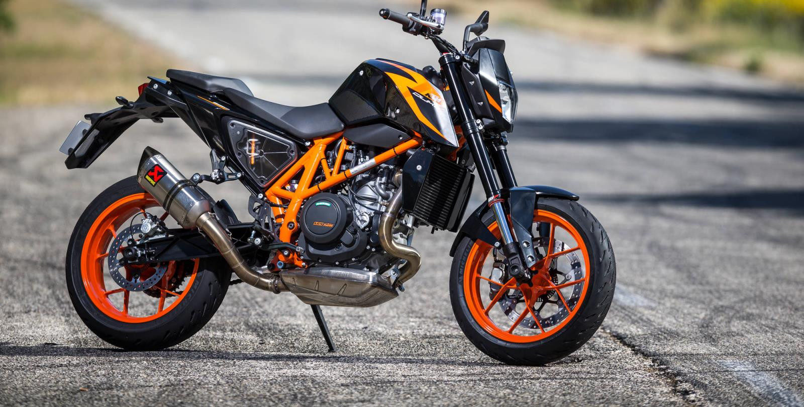 Michelin's new Road 5 sport touring tires on a KTM Duke. Photo courtesy of Michelin.