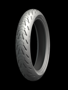 A Michelin Road 5 front tire in size 120/70-ZR17. Photo courtesy of Michelin.