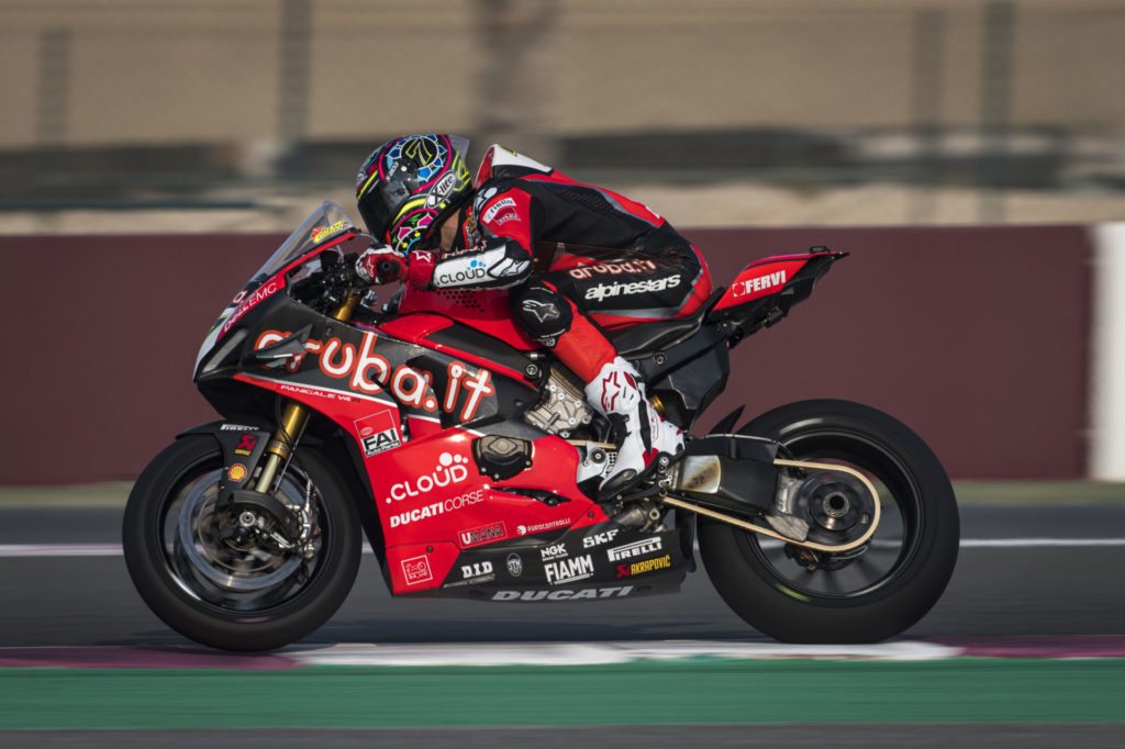 Chaz Davies (7). Photo courtesy of Ducati.