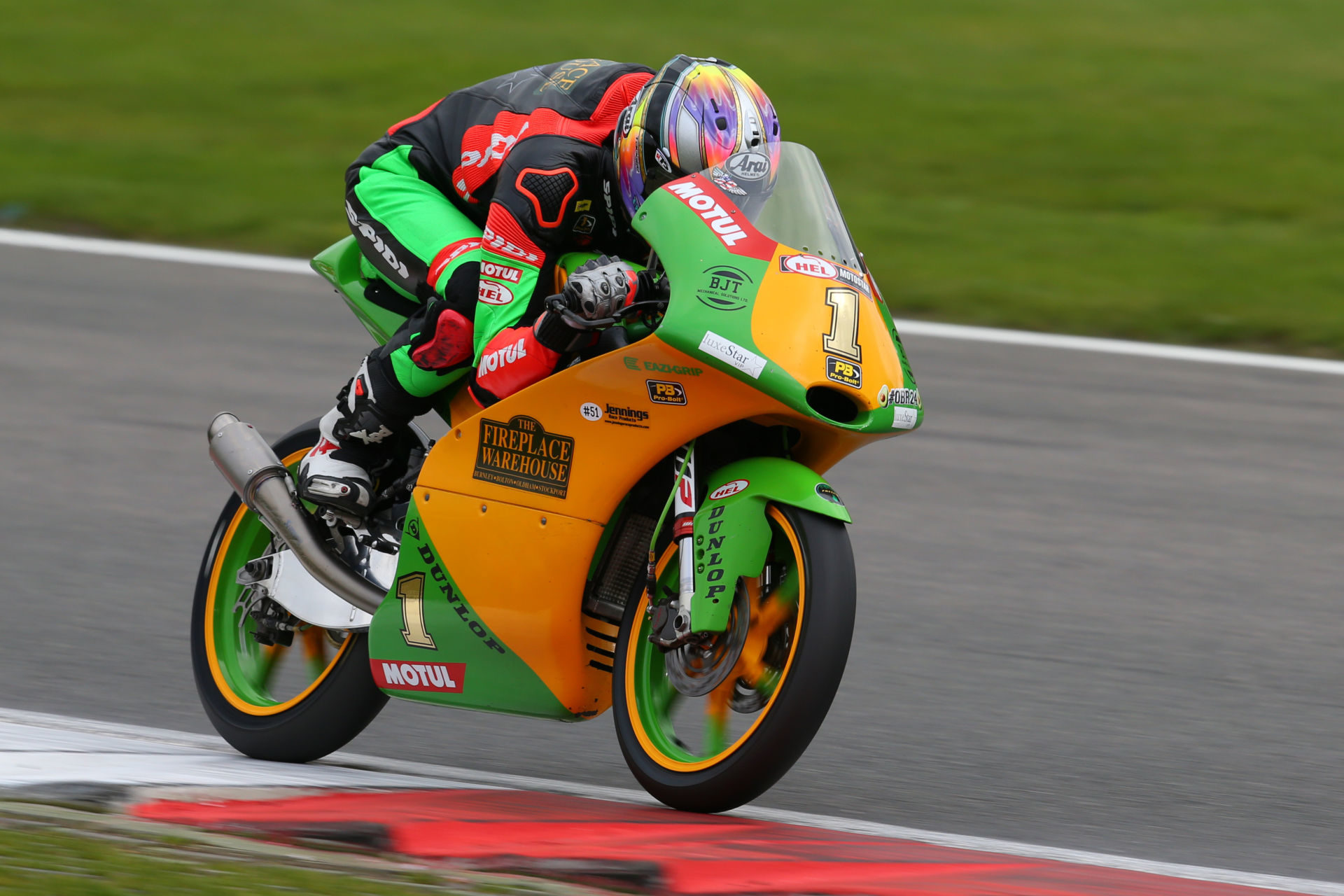 Brandon Paasch (1), the 2019 British Motostar (Moto3) Champion. Photo by Bonnie Lane Photography, courtesy of Brandon Paasch's publicist.