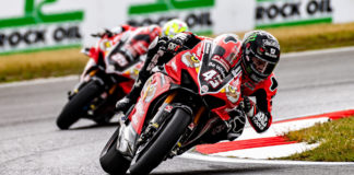 Teammates Scott Redding (45) and Josh Brookes (25) head into the finale of the 2019 British Superbike Championship first and second, respectively, in the point standings. Photo by Barry Clay.