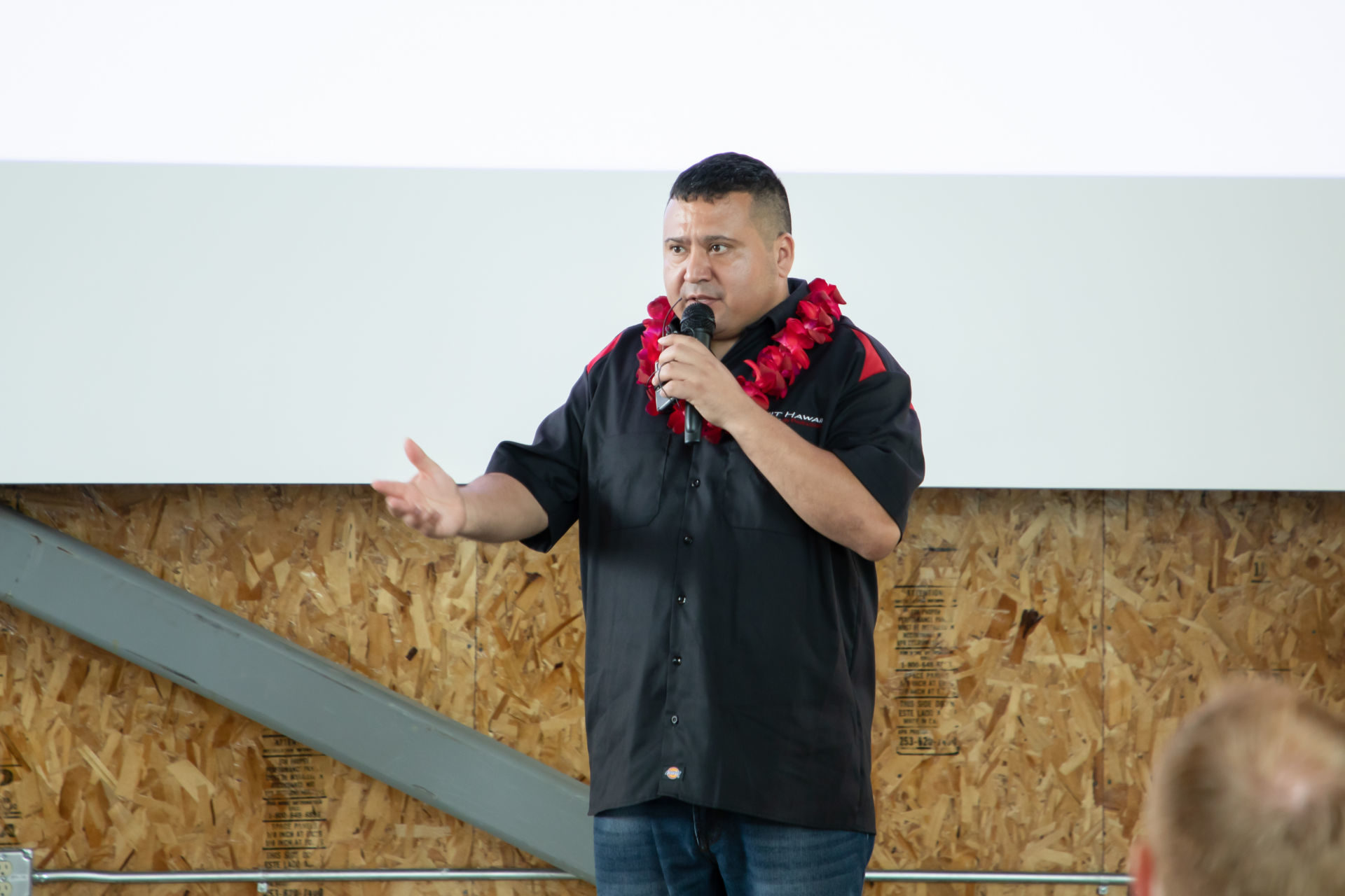 Michael Kitchens, CEO of Build The Track, LLC. during a presentation of Circuit Hawaii. Photo courtesy of BTT, LLC.