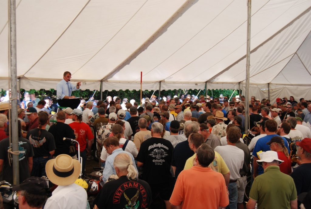 Jerry Wood at another one of his auctions during Daytona Bike Week.