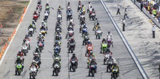 The starting grid of the Daytona 200 in 2017. Photo by Brian J. Nelson.