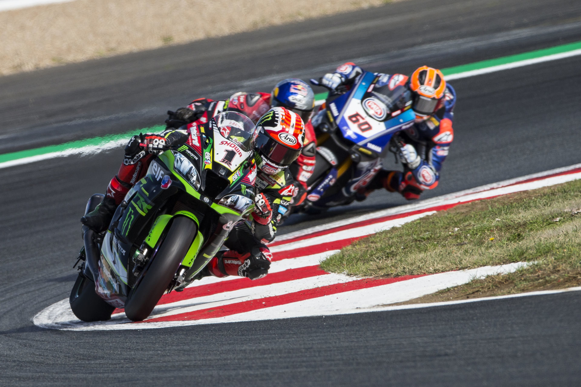 Although he has already clinched the 2019 Superbike World Championship, Jonathan Rea (1) is still looking to help secure the 2019 Team and Manufacturer Championships for Kawasaki.