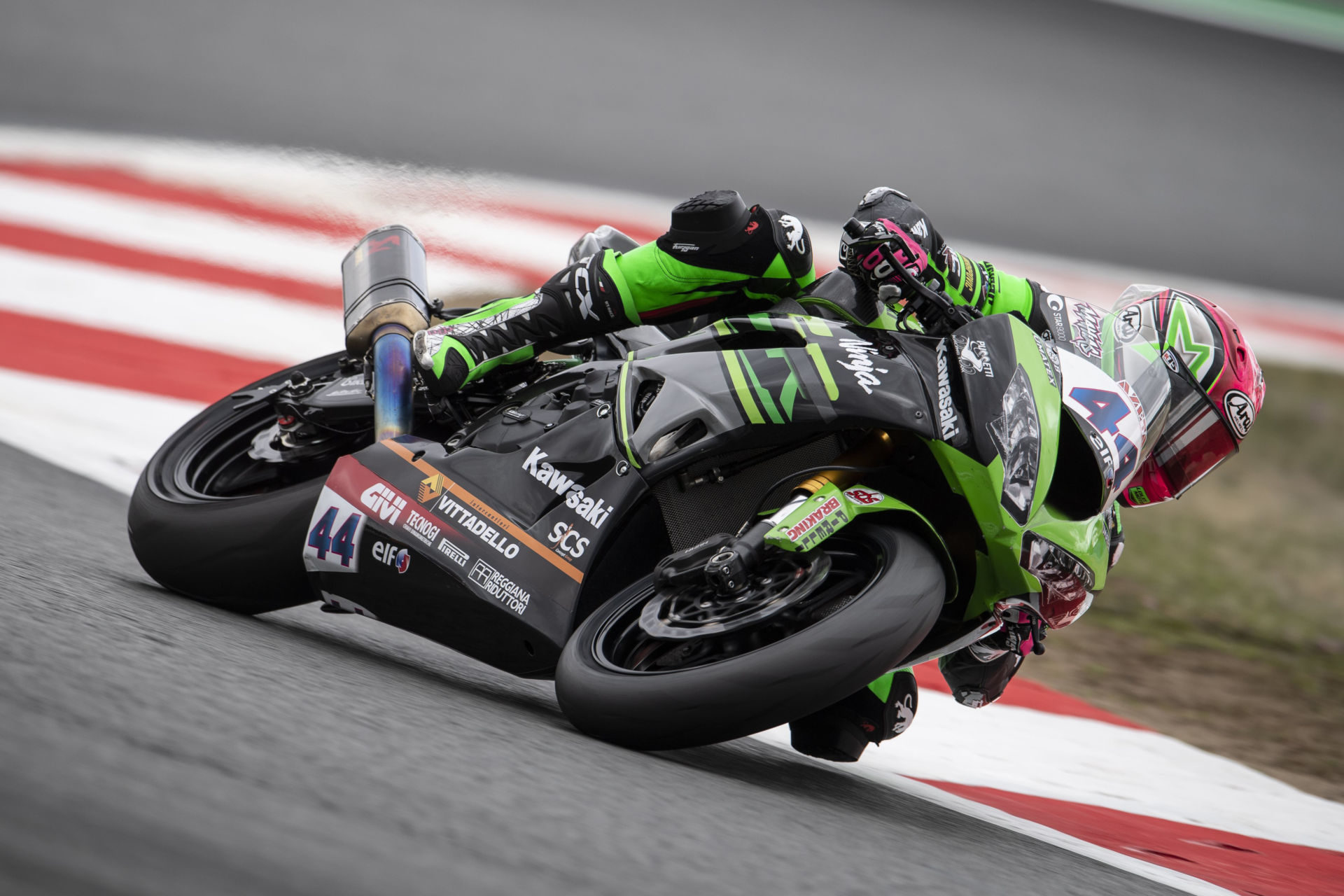 Lucas Mahias (44) will remain with Puccetti Kawasaki for the 2020 FIM Supersport World Championship. Photo courtesy of Kawasaki Motors Europe.