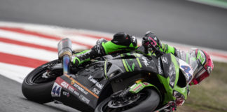 Lucas Mahias (44) will remain with Puccetti Kawasaki for the 2020 FIM Supersport World Championship. Photo courtesy of Kawasaki Motors Europe.