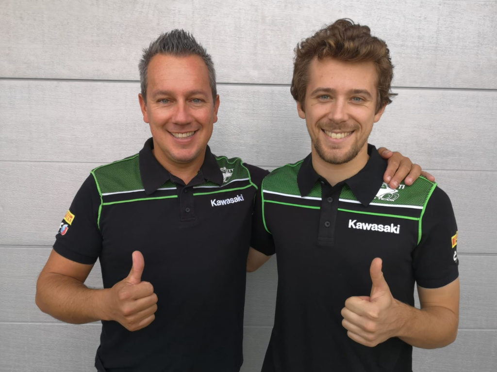 Puccetti Kawasaki Team Manager Manuel Puccetti (left) and Philipp Öttl (right).