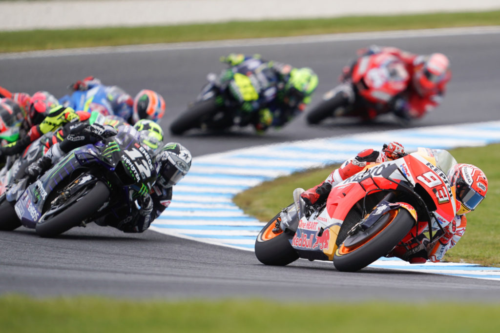 Marc Marquez (93) leading the Australian Grand Prix. Photo courtesy of Repsol Honda.