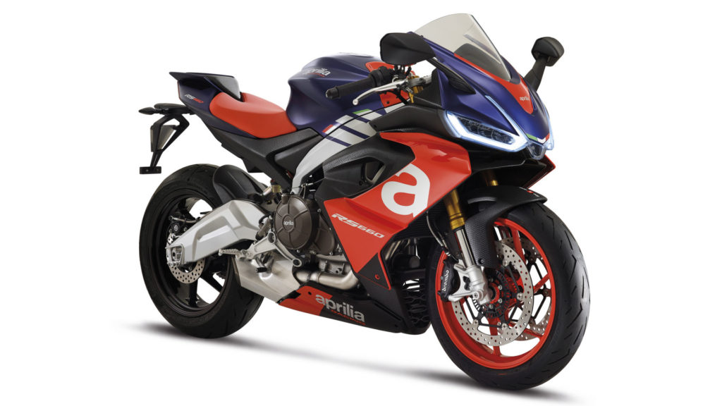 Aprilia's new RS 660 twin-cylinder sportbike. Photo courtesy of Piaggio Group.