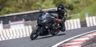 Kawasaki's Ninja 650-sized, transmission-equipped electric motorcycle concept vehicle. Photo courtesy of Kawasaki UK.