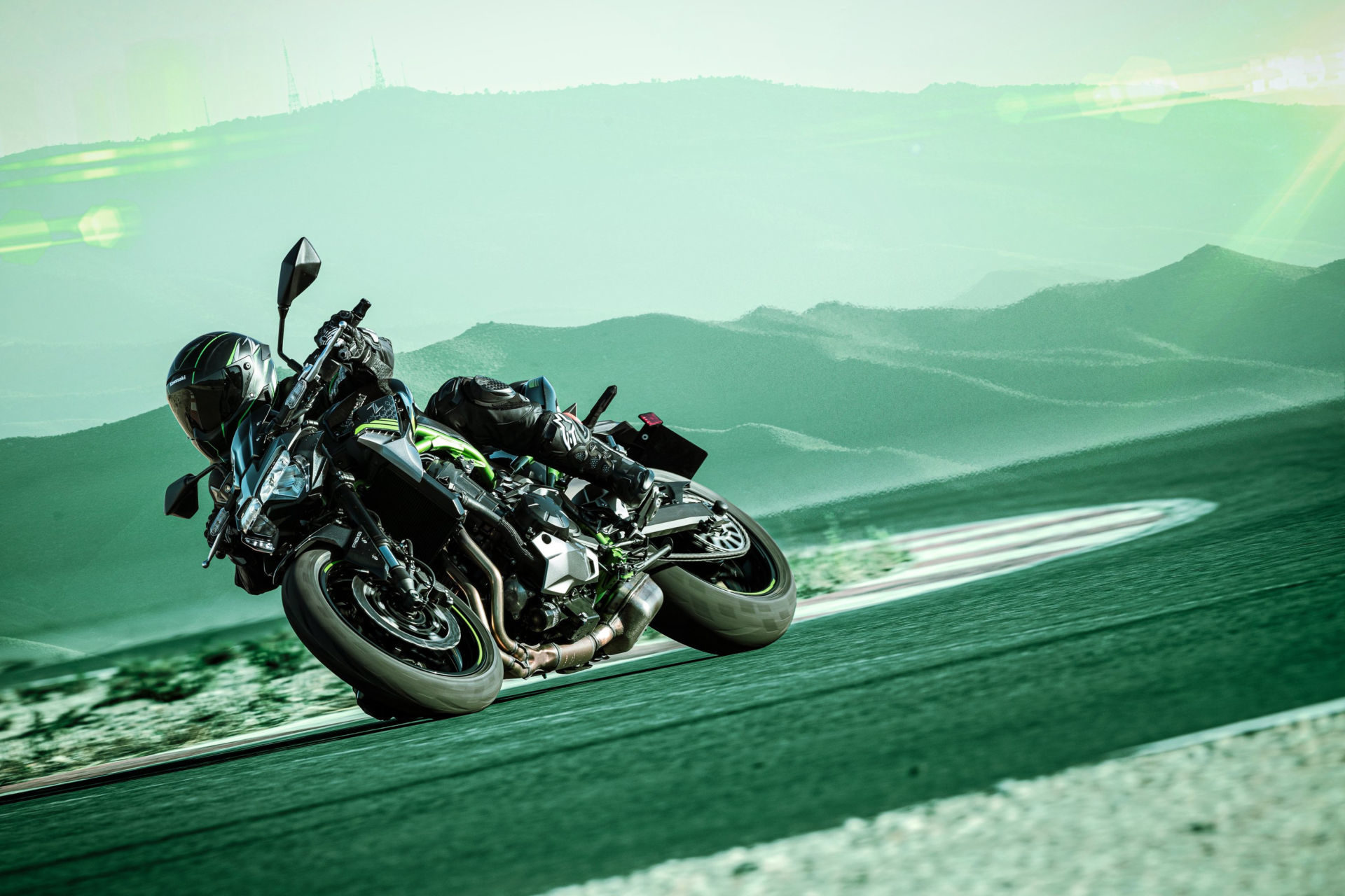 Kawasaki's new 2020 Z900 ABS at speed. Photo courtesy of Kawasaki Motors Corp., U.S.A.