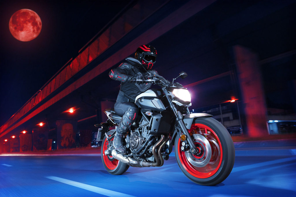 A 2020 Yamaha MT-07 in the Ice Fluo color scheme. Photo courtesy of Yamaha Motor Corp., U.S.A.