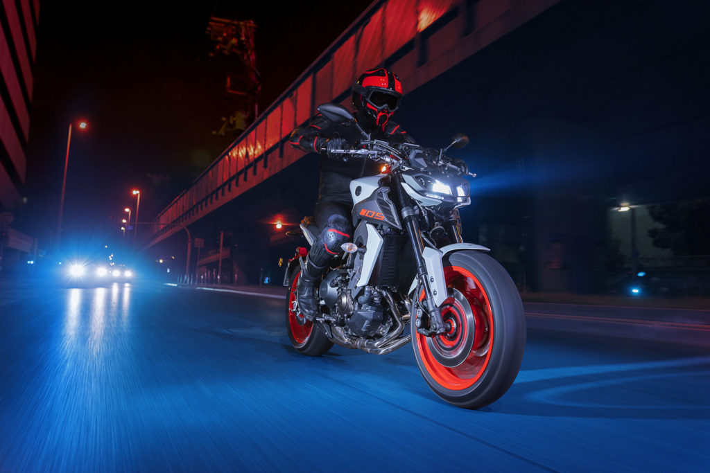 A 2020 Yamaha MT-09 in the Ice Fluo color scheme. Photo courtesy of Yamaha Motor Corp., U.S.A.