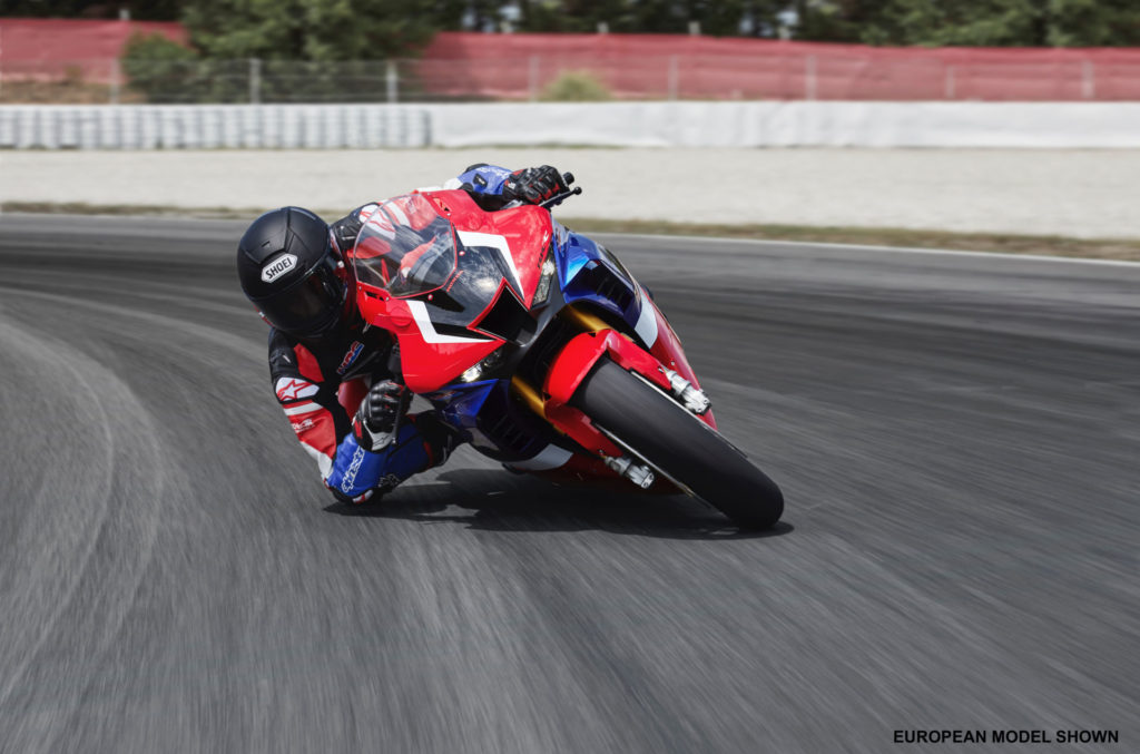 Honda's new 2020 CBR1000RR-R at speed. Photo courtesy of American Honda.