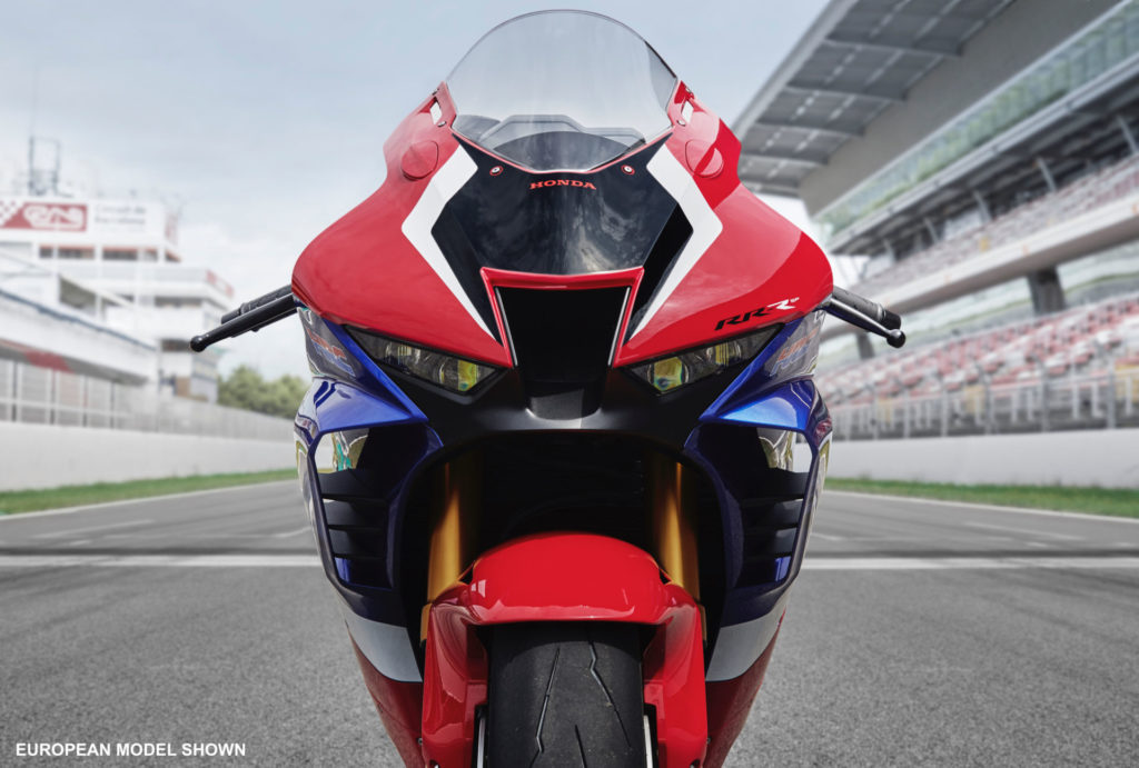 Honda's new 2020 CBR1000RR-R with the aerodynamic winglets visible. Photo courtesy of American Honda.