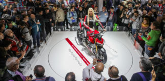 A Ducati Streetfighter V4 S on display at the EICMA show in Milan, Italy. Photo courtesy of Ducati.