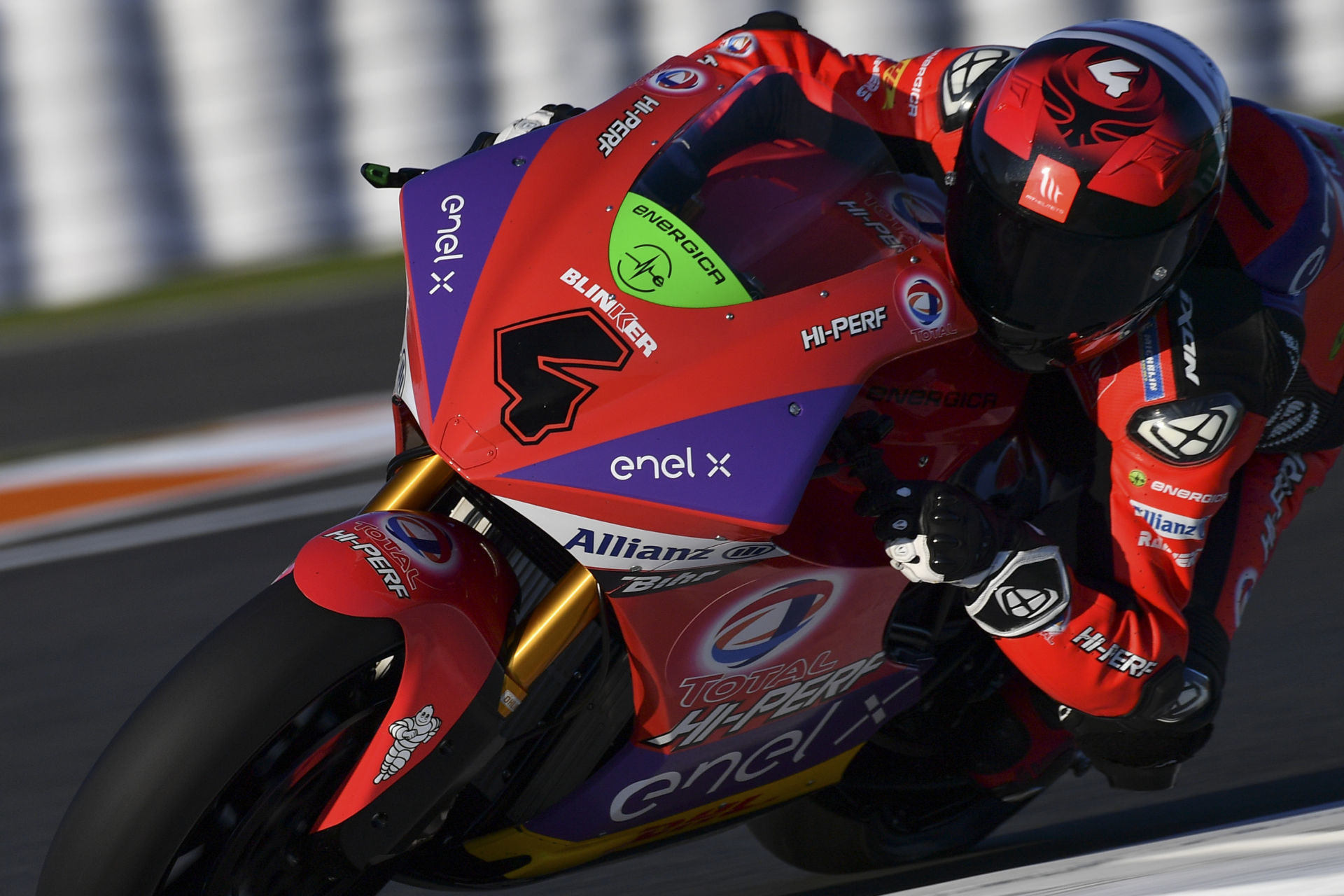 Hector Garzo (4) at speed Thursday at Valencia. Photo courtesy of Dorna/www.motogp.com.