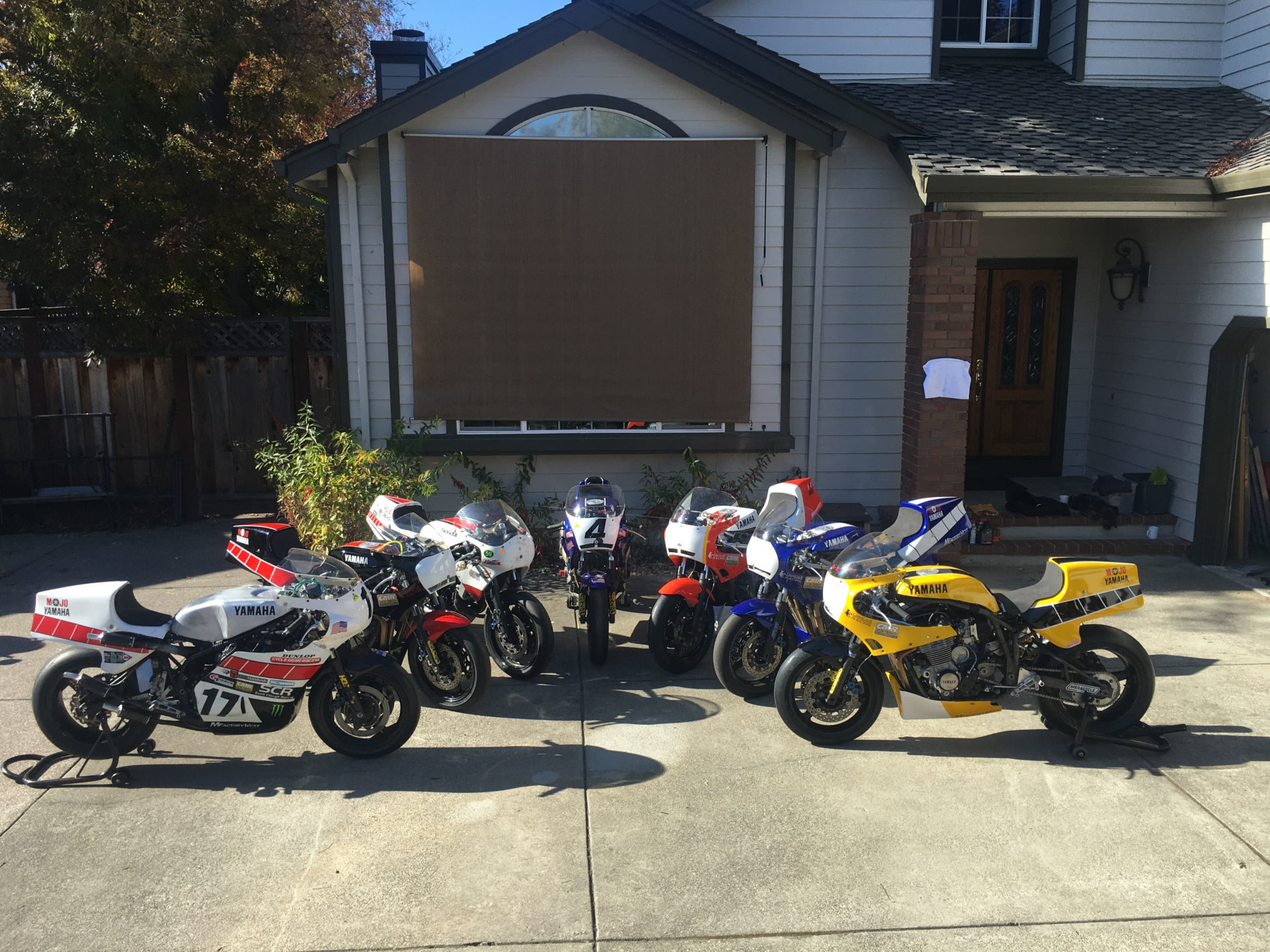 Mojo Yamaha Team USA's fleet of Yamaha racebikes, before being packed in a container and shipped to Australia for the 2020 International Island Classic. Photo courtesy of Mojo Yamaha Team USA.