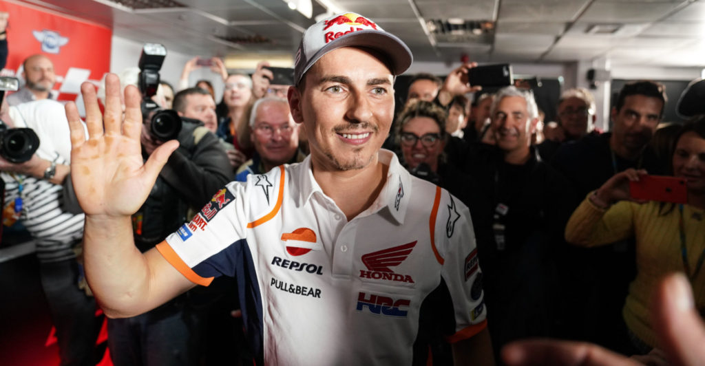 Jorge Lorenzo at the press conference in Valencia where he announced his retirement from racing. Photo courtesy of Repsol Honda.